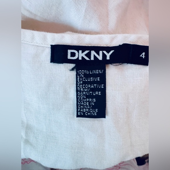 DKNY-skirt 100% linen, flower embroidered boho apron - Picture 1 of 7
